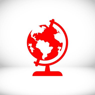 Dünya küre simgesi hisse senedi vektör çizim düz tasarım