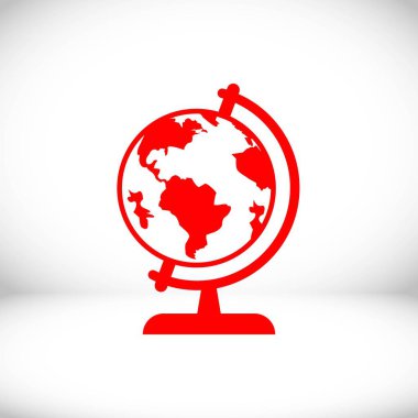 Dünya küre simgesi hisse senedi vektör çizim düz tasarım