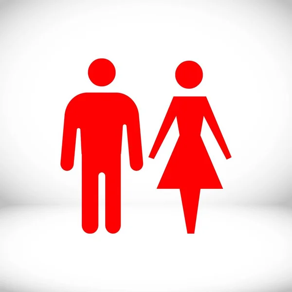 Man en vrouw pictogram voorraad vector illustratie plat ontwerp — Stockvector