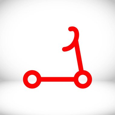 Scooter simge stok vektör çizim düz tasarımı