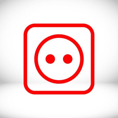 Euro soket simge stok vektör çizim düz tasarımı