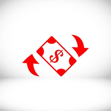 Doları para simgesi hisse senedi vektör çizim düz tasarım