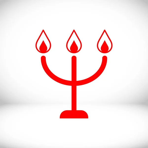 Candele su un'icona di candeliere, illustrazione vettoriale. Stile di design piatto — Vettoriale Stock