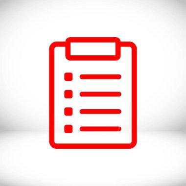 Denetim listesi simgesini hisse senedi vektör çizim düz tasarımı