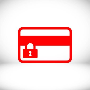 kartı kredi kilit simgesi hisse senedi vektör çizim düz tasarım
