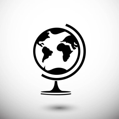 Dünya küre simgesi hisse senedi vektör çizim düz tasarım