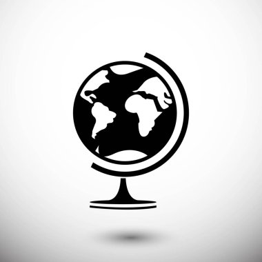 Dünya küre simgesi hisse senedi vektör çizim düz tasarım
