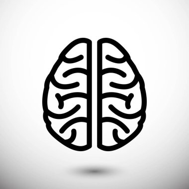 beyin simge stok vektör çizim düz tasarımı