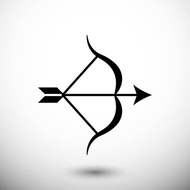 Okçuluk ok hedef ekipman spor simgesi düz vektör çizim