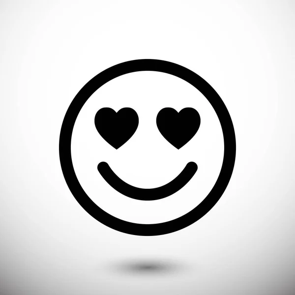 Smile with hearts of love icon stock vector illustration flat design — Stock Vector