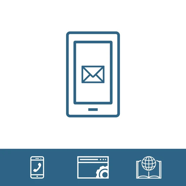 telefon sms simge stok vektör çizim düz tasarımı