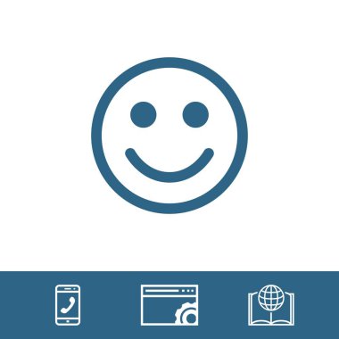 Simge stok vektör çizim düz tasarımı gülümse