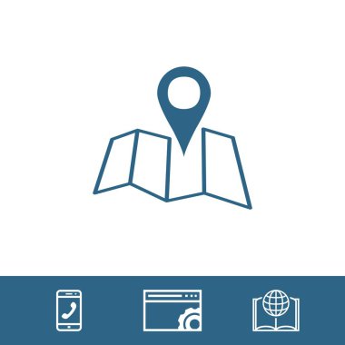 Gezinti simgesi hisse senedi vektör çizim düz tasarım