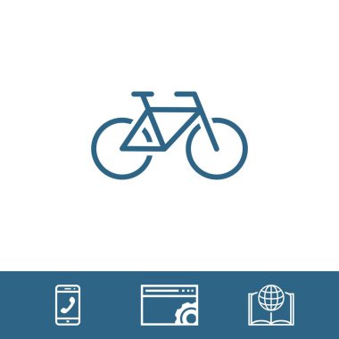 Bisiklet simge stok vektör çizim düz tasarımı