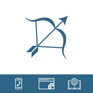 Okçuluk ok hedef ekipman spor simgesi düz vektör çizim