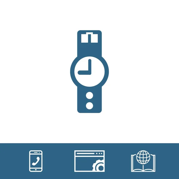 Relógio de pulso ícone estoque vetor ilustração design plano — Vetor de Stock
