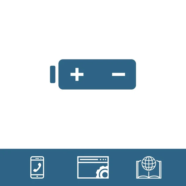 Icono web de la batería, icono de la batería stock vector ilustración diseño plano — Archivo Imágenes Vectoriales