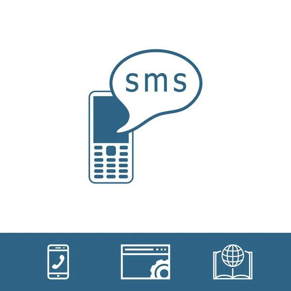 Icono del teléfono con el vector de stock de mensaje ilustración diseño plano — Archivo Imágenes Vectoriales