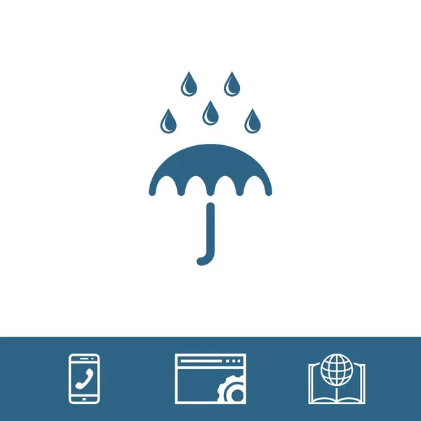Parasol wektor ikona. Symbol ochrony deszcz. Płaska konstrukcja stylu — Wektor stockowy