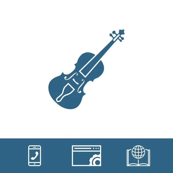 Icono de violín vector de stock ilustración diseño plano — Vector de stock