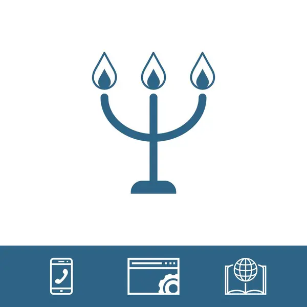 Kerzen auf einem Kerzenständer-Symbol, Vektorillustration. flacher Designstil — Stockvektor