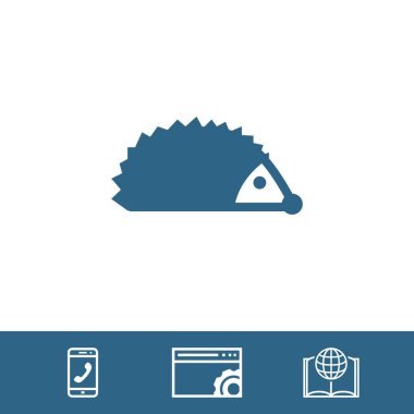 Kirpi simge stok vektör çizim düz tasarımı