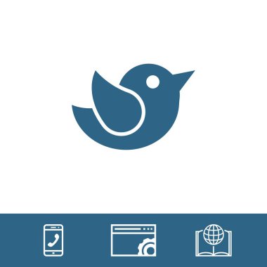 kuş simgesi hisse senedi vektör çizim düz tasarım