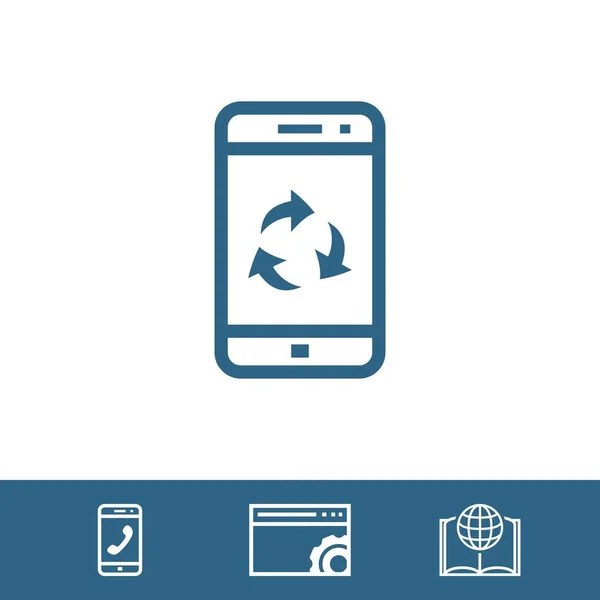 Cartel de reciclaje en el icono de la pantalla del teléfono inteligente vector de stock ilustración diseño plano — Archivo Imágenes Vectoriales
