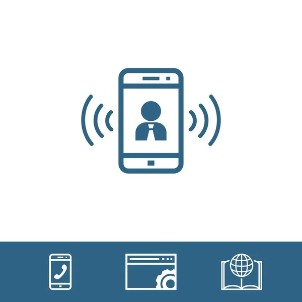 전화 아이콘 스톡 벡터 일러스트 레이 션 평면 디자인 — 스톡 벡터