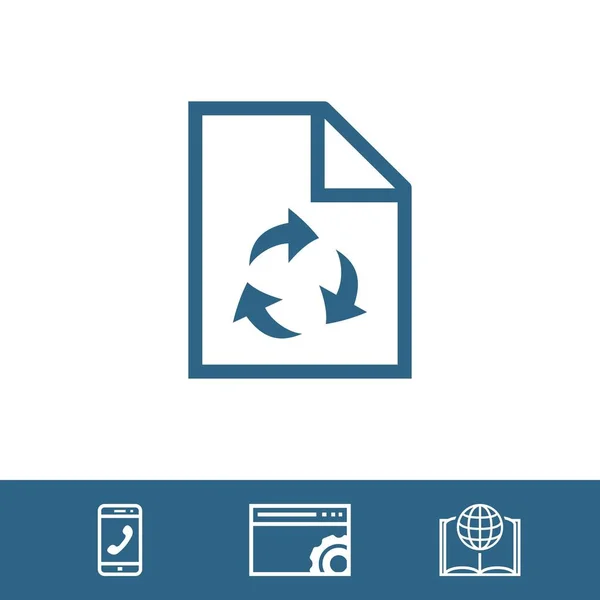Papíru, recyklace ikonu vektorové ilustrace plochý design — Stockový vektor