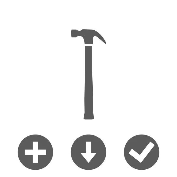 Hammer icon stock vector illustration flat design — Stock Vector
