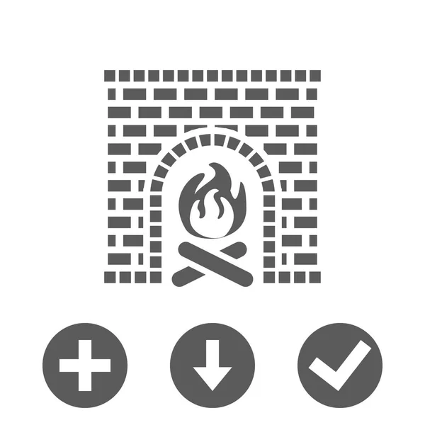 暖炉のアイコンストックベクトルのイラストフラットデザイン — ストックベクタ