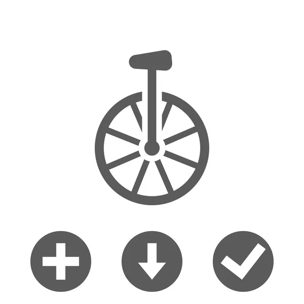 Unicycle ícone estoque vetor ilustração plana design — Vetor de Stock