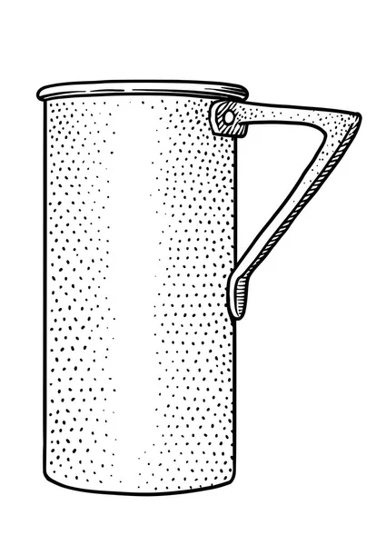 Měření pohár ilustrace, kreslení, rytí, perokresby — Stockový vektor