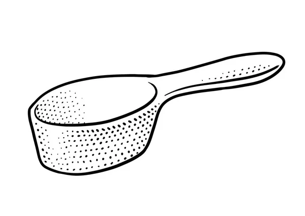 Measuring cup illustration, drawing, engraving, line art — Stock Vector