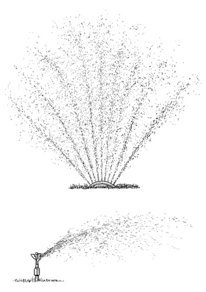 灌溉系统图解 线条艺术 — 图库矢量图片