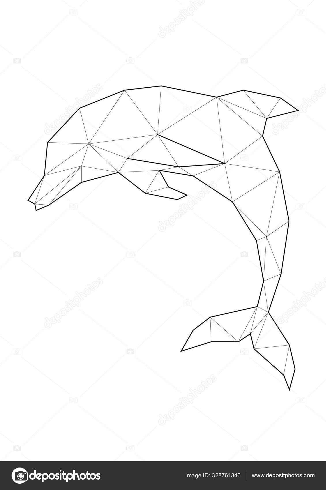 Low poly art of animals. Dolphin. Good for wall decoration. Printable  images. Suitable for coloring pages. Stock Vector Image by  ©KatrinFreesoulArt #328761346