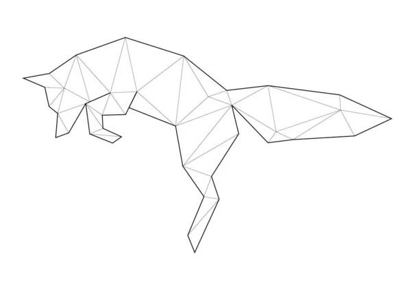 Low Poly Kunst der Tiere. Springfuchs. gut für Wanddekoration. Druckbare Bilder. geeignet für Malvorlagen. — Stockvektor