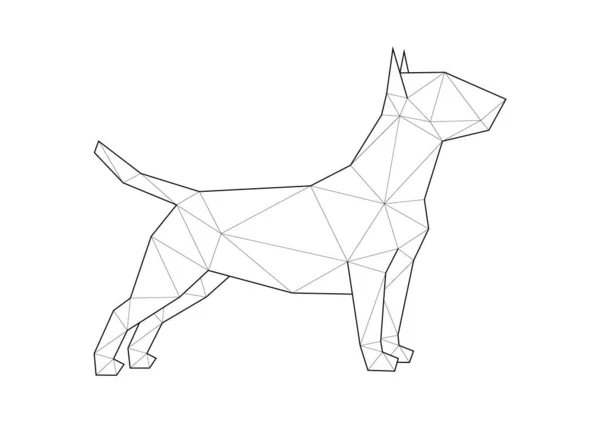 Köpeklerin düşük polimerli çizimleri. Bull Terrier ayakta. — Stok Vektör