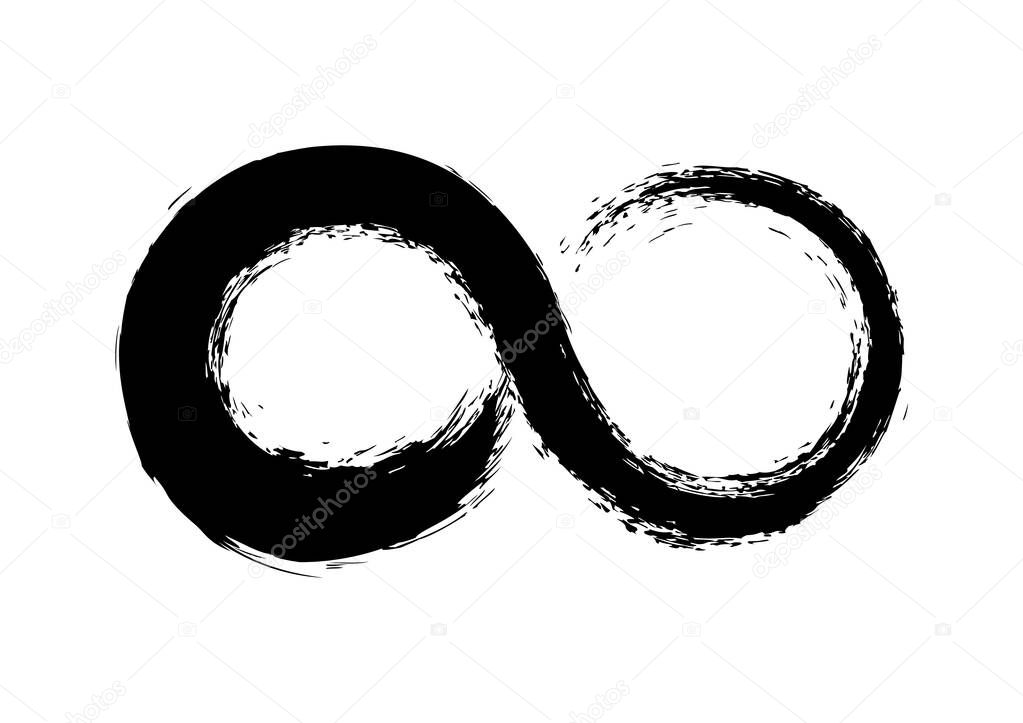 Calligraphy ink of Infinity. Vector illustration. Good for home decorating or printing for various requirements