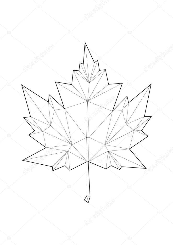 Low poly illustrations of maple leaf vector illustration. Good for room decorating or other requirements.