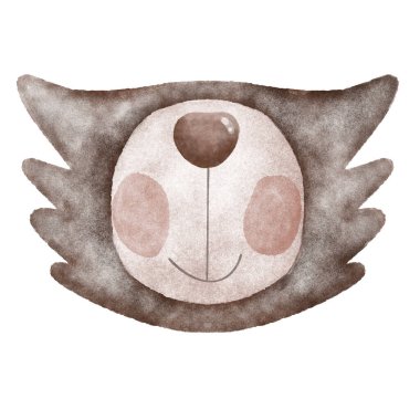 Suluboya boyayla boyanmış şirin ayı burun çizimi, yüz maskeleri, duvar baskısı, çocuk odası posterleri ve diğer şeyler için iyi..