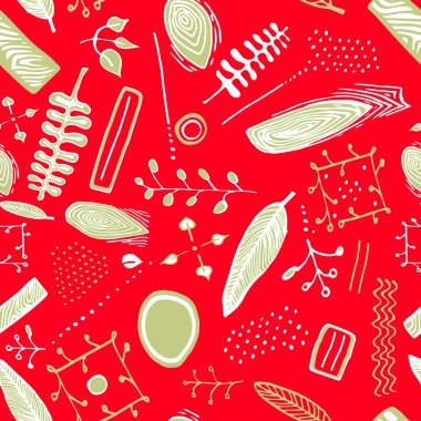 Çiçekli dalları doğa sorunsuz vektör desen. yaprakları, berires.