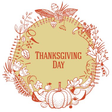 Sonbahar unsurları yapılan bir çelenk ile vererek teşekkür kartı.