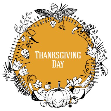 Sonbahar unsurları yapılan bir çelenk ile vererek teşekkür kartı.