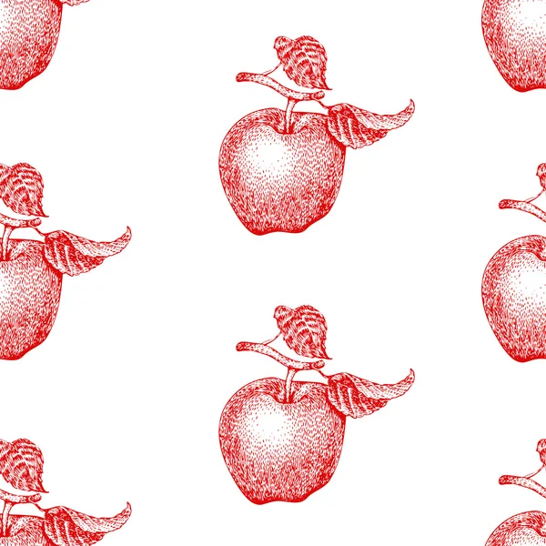 ベクターのシームレス パターンりんご — ストックベクタ