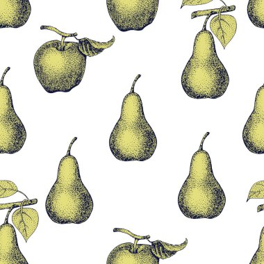 Dikişsiz desen elma vektör