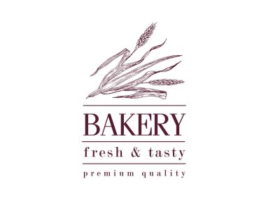 ekmek buğday ile vintage ekmek ya da bira logo