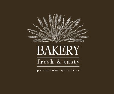 ekmek buğday ile vintage ekmek ya da bira logo