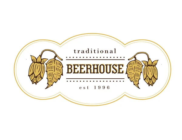 Logotipo retro vintage original para cerveja . —  Vetores de Stock